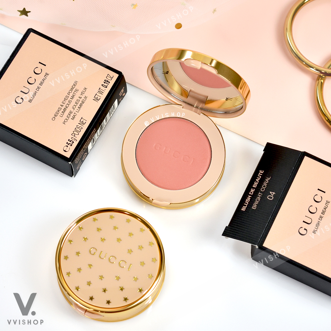 Gucci Blush De Beaute Cheeks & Eyes Powder Luminous Matte 5.5g : 04 Bright Coral