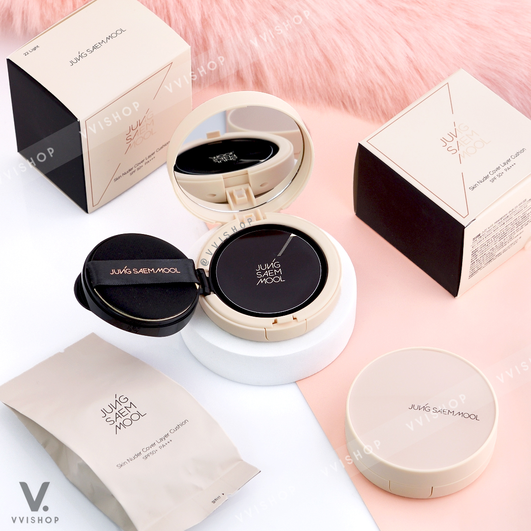 Jung Saem Mool Skin Nuder Cover Layer Cushion SPF50+ PA+++ 14g x 2