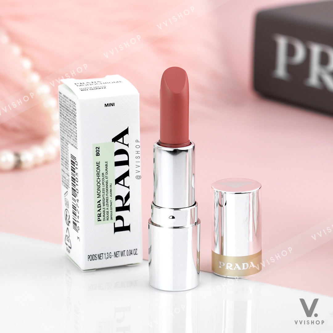 Prada Monochrome Hyper Matte Lipstick Mini 1.3g : B02 Quartz